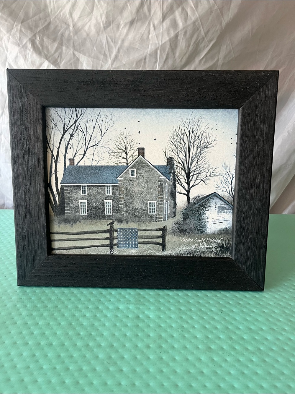 Authentic Billy Jacobs Chester County Fieldstone 13x11 Black Wood Sealed Picture